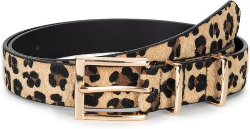 Women's Leopard-Belt Casual-Belts - Fashion Leopard Print Faux Leather Belts with Pin Buckle for Jeans Pants in Saudi Arabia