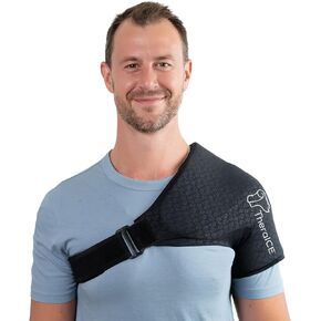 TheraICE Shoulder Ice Pack Wrap, Reusable Ice Pack for Rotator Cuff & Shoulder Pain Relief Cold Therapy Compression Sleeve, FocusZone Technology Provides Extra Cooling for Targeted Pain Relief