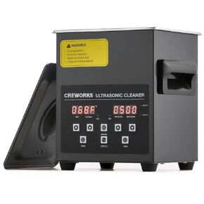 CREWORKS 30L Digital Ultrasonic Cleaning Machine with Degas and Gentle Mode, 600W Ultrasonic Cleaner Machine with Heater and Timer, 7.9 gal Ultrasound Cleaner for Retainer Watch Auto Tool Machine Part