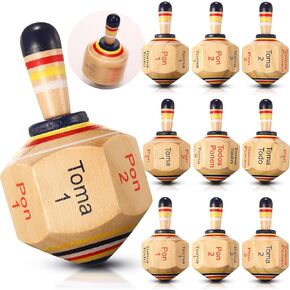 5 Pcs Big Cinco de Mayo Mexicana Spinner, 4.5inch Wooden Pirinola Toma Todo Spinning Top Game for Kids Adults, Cinco de Mayo Party Family Games for Mexican Fiesta Themed Party Lotería Board Games