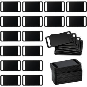 StayMax Aluminum Engraving Blanks Tags Stamping Blanks Tags Blank Dog Tag Pet ID Tag 25 Pieces (Black)