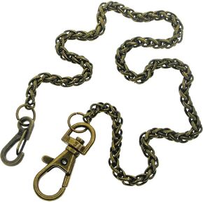 سلاسل ساعة الجيب سلسلة ألبرت سلسلة قمح سبيجا باللون البرونزي مع مشبك جراد البحر الدوار FC81 in Kuwait