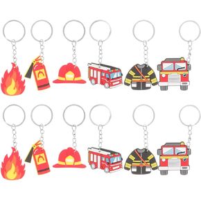 12pcs Decor Keychain Key Holder Bag Pendant Hanging Key Chains Firefighter Gift Key Chain Key Ring Key Pendant Firefighter Key Chains Purse Pendant Metal Child Delicate Accessories