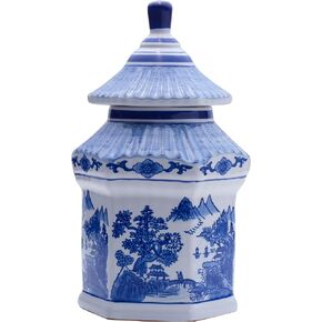 Mikasa Landscape Decorative Ceramic Birdhouse, Blue and White