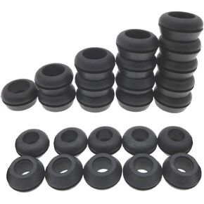 Rubber Grommet 1/2 Inch, Hydro Rubber Grommet Donut Type to make Waterproof Seal in DIY Hydroponic Systems and 16mm or 1/2 Inch Barbed Elbow Tee Straight Y Connector and Vinyl Tubing (Pack of 25)