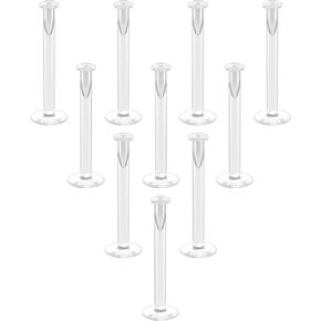 16g Clear Earrings for Sports, Work, Surgery - Bioflex Labret Clear Piercing Retainers 10pc Set - Plastic Clear Piercings Stud Earrings for Cartilage Helix Tragus Lip Medusa Monroe (6mm, 8mm, 10mm, 12mm)