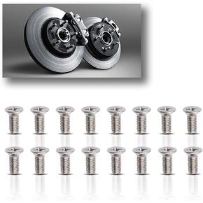 4-Pack Screw For Rotor Brake Disc Retaining, Retaining Hardware Bolts Screw Kit, Compatible With Honda, Acura, Hyundai and Kia Models, Stainless Steel Brake Disc Rotor for Front and Rear