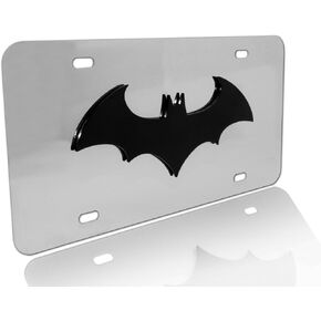 Batman Bat Stainless Steel 3D Black License Plate