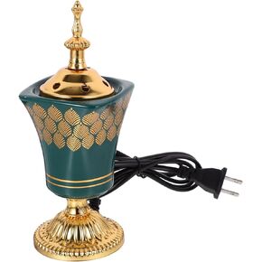 Alipis Electric Incense Burner Bakhoor Incense Burner Middle Eastern Style Tabletop Electric Censer Vintage Arabic Aroma Burner Oud Frankincense Burner for Yoga Spa Black