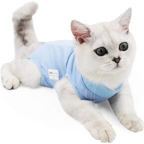 Cat Recovery Suit for Abdominal Wounds or Skin Diseases, Breathable Cat Surgery Recovery Suit E-Collar Alternative for Cats, After Surgery Wear Surgical Suit for Cats Anti Licking Wounds
