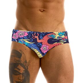 MIZOK Men’s Sexy Hot Print Bikini Swimwear Low Rise Swimsuit Fashion Quick Dry Swimming Briefs