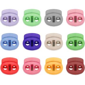 HEALLILY Plastic Spring Fastener Cord Lock Toggle Stopper Buttons Slider for DIY Drawstrings Paracord 25pcs (Random Color)