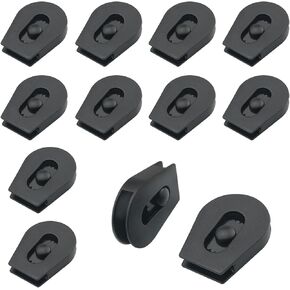 12PCS Gear Adjustment Buckle Plastic Locking Cord Buckle Elastic Cord Adjustment Buckle Wheel-style Cord Lock Suitable for Umbrella Rope Pull Rope Clothing Bags Shoelaces Suitcases Black