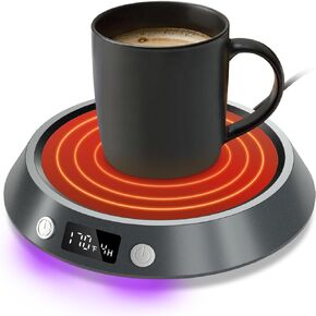 Coffee Mug Warmer, 130℉/150℉/170℉ Coffee Warmer for Desk with Auto Shut Off, Smart Candle Warmer with LED Lights, Beverage Tea Water Milk Warmer for All Cups and Mugs