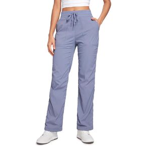 CRZ YOGA Lightweight Workout Pants for Women Casual Ruched Straight Leg Pants Work Gym Athletic Pants with Pockets