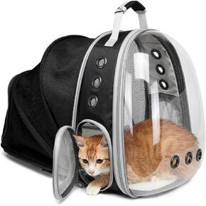 Eco-Friendly PU Leather Cat Travel Bag - Pet Backpack Carrier for Stylish and Safe Travel