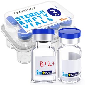 Sterile Empty Vial,Sterile Glass Vials, with Self-Healing Injection Port and Flip Top Cap, Sterile Package 10PCS by ZHANXUBIO (10ml,10)
