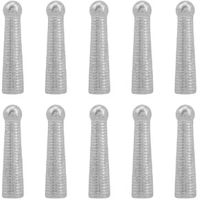 SUPERFINDINGS 10Pcs Silver ConesBolo Tie End Caps Platinum Smooth 25.5mm Bolo Tie Tips Replacement End caps Long Alloy Cord Ends for DIY Crafts Clothes Decoring Inner Diameter 4.5mm