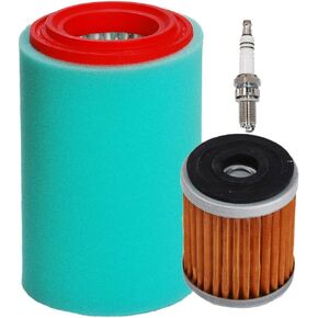 HIFROM Air Filter Cleaner with Oil Filter Spark Plug Tune Up kit Replacement for Yamaha Big Bear 400 YFM400 YFM400FB Replaces 1P0-E4450-00-00 4XE-E4450-00-00 1UY134400100 1UY1344002 1UY134400200