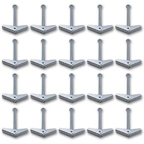 1/8" Toggle Bolt and Wing Nut Zinc Plated Steel Toggle Drywall Anchors Screws for Hanging Heavy Items, 20 PCS