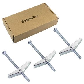 3/16X3-Inch Toggle Bolt and Wing Nut for Hanging Heavy Items on Drywall, 50 Pack