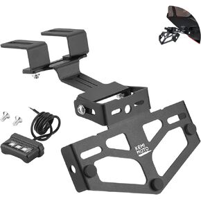 KEMIMOTO Universal Motorcycle License Plate Bracket with LED Light, Fender Eliminator Kit for Tail Tidy