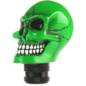 Arenbel Skull Head Shifter Lever Knob Racing Gear Shift Stick Car Shifting Grip Handle Fit Regular Auto Manual Transmissions, Black