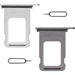 2 Color SIM Card Tray Holder Slot Replacement for iPhone X (Space Gray/Silver) with Waterproof Rubber Ring and Removal Open Eject Pin for iPhone 10 A1865 A1901 A1902 (Single Sim Version)