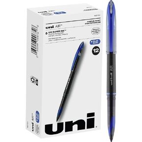 عبوة من 12 قلم كرة دوارة متوسطة الحجم من Uniball Air مقاس 0.7 مم، وأقلام هلامية، وأقلام ملونة، ومستلزمات مكتبية، وأقلام ملونة، وأقلام زرقاء، وأقلام حبر جاف، وأقلام رفيعة، وأقلام كتابة سلسة