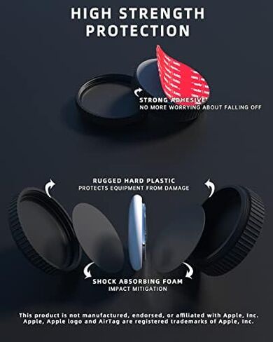 Airtag Holder 4 Pack, Air Tag Holders with 3m Adhesive Sticker, Ultra-Durable | Hidden Airtag Cases Cover for Apple Tracker Luggage Bike Wallet TV Remote Drone Camera Car in Kuwait