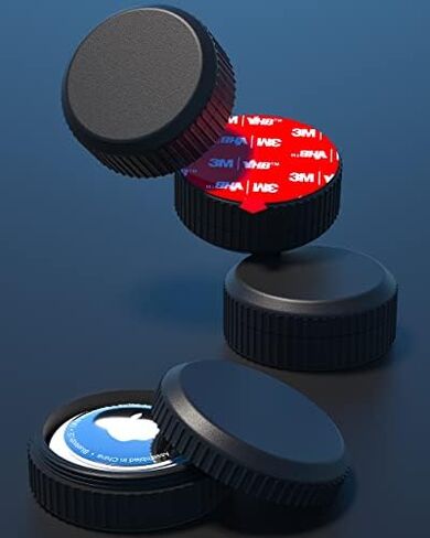 Airtag Holder 4 Pack, Air Tag Holders with 3m Adhesive Sticker, Ultra-Durable | Hidden Airtag Cases Cover for Apple Tracker Luggage Bike Wallet TV Remote Drone Camera Car in Kuwait