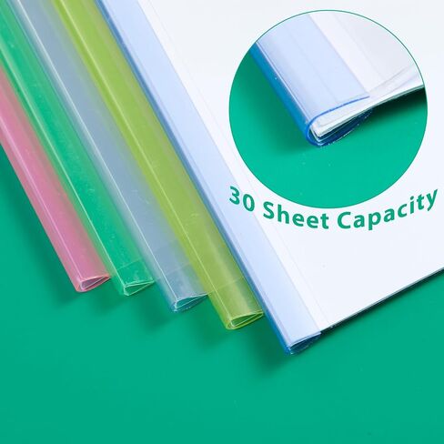 HOUYEE 40 Pack Report Covers with Sliding Bars, 9mm (40 Sheet Capacity) Sliding Bar File Folder,Pack of 40, Black,Fit for Letter Size Paper，Back to School Supply in Saudi Arabia
