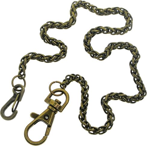 سلاسل ساعة الجيب سلسلة ألبرت سلسلة قمح سبيجا باللون البرونزي مع مشبك جراد البحر الدوار FC81 in Kuwait