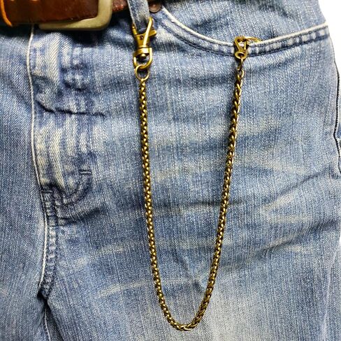 سلاسل ساعة الجيب سلسلة ألبرت سلسلة قمح سبيجا باللون البرونزي مع مشبك جراد البحر الدوار FC81 in Kuwait