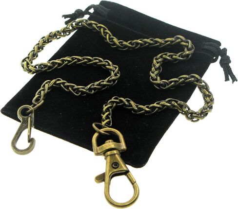 سلاسل ساعة الجيب سلسلة ألبرت سلسلة قمح سبيجا باللون البرونزي مع مشبك جراد البحر الدوار FC81 in Kuwait