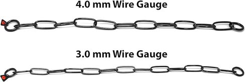 هيرم سبرينغر طوق تدريب الكلاب ذو وصلة طويلة من الفولاذ المقاوم للصدأ باللون الأسود | سلسلة مقاومة للسحب للكلاب الصغيرة والمتوسطة والكبيرة لسهولة التحكم، صنع في ألمانيا | 3 ملم، 50 سم (20 بوصة) in Kuwait