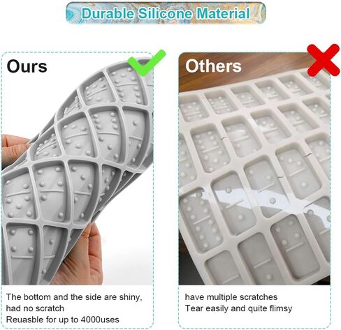 Domino Resin Molds, Domino Molds for Resin Casting, Professional Dominos Molds for Epoxy Resin, Domino Molds Set 28 Cavities, Grey Sturdy Silicone Molds for Domino DIY Pendant Cake Jewelry Making in Kuwait