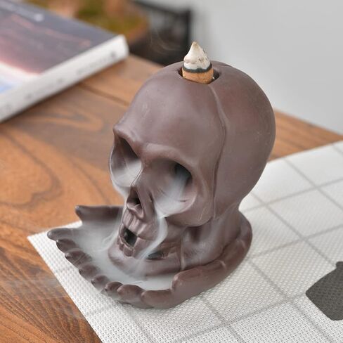 اليدوية السيراميك الجمجمة ارتجاعي حامل البخور شلال البخور الموقد الجدة ديكور المنزل لجميع القديسين in Kuwait