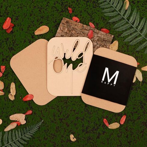 غلاف كعكة Wild One - لوازم تزيين الكيك الخشبية لعيد الميلاد الأول لحفلة عيد الميلاد الأول/ الكشف عن جنس الطفل / دعامات كشك الصور (لون الخشب) in Kuwait