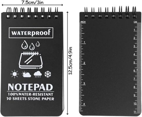 6 Pack Waterproof Notebook, 3 x 5 Inches Pocket Notepad, All-Weather Memo Pads with Top-Spiral, Tactical Steno Pads with Grid for Outdoor Activities Recording and Tactical Pocket in Saudi Arabia