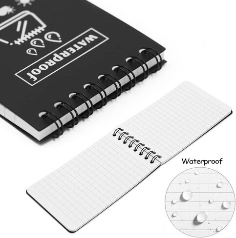 6 Pack Waterproof Notebook, 3 x 5 Inches Pocket Notepad, All-Weather Memo Pads with Top-Spiral, Tactical Steno Pads with Grid for Outdoor Activities Recording and Tactical Pocket in Saudi Arabia