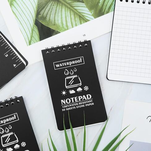 6 Pack Waterproof Notebook, 3 x 5 Inches Pocket Notepad, All-Weather Memo Pads with Top-Spiral, Tactical Steno Pads with Grid for Outdoor Activities Recording and Tactical Pocket in Saudi Arabia
