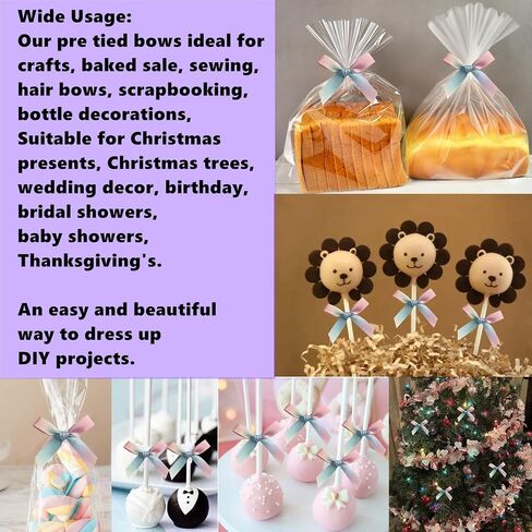 50 PCS 3 Inch Pastel Satin Twist Tie Bows, Ribbon Bows with Twist Ties, Twist Bows Pre Tied Bows with Wire for Treat Bags, Gift Bags, Popcorn Bags, Cookie Bags, Party Favors (Dark Rainbow) in Saudi Arabia