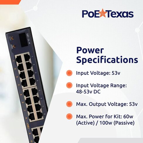 PoE Texas - 24 Port 802.3bt Managed PoE Injector - Network Power over Ethernet Gigabit Injector PoE Adapter with App & Web Control - 80 Watts Per Port for Smart Lighting, PTZ & NDI Cameras and More in Saudi Arabia