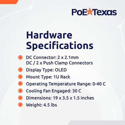 PoE Texas - 24 Port 802.3bt Managed PoE Injector - Network Power over Ethernet Gigabit Injector PoE Adapter with App & Web Control - 80 Watts Per Port for Smart Lighting, PTZ & NDI Cameras and More in Saudi Arabia