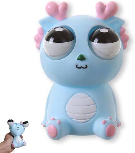 Pop-Out Eye Dragon Squeeze Toy - Stress Relief Sensory Squishy for Adults, Funny Anti-Stress Ball, Ideal Anxiety Toy for Party Favors and Gifts (Green) in Kuwait