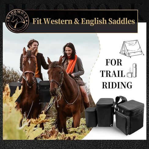 أكياس سرج تبريد كبيرة معزولة مانعة للتسرب من بلوموك للخيول مع حامل زجاجة مياه، 2 * 640 بوصة مكعبة ذات سعة كبيرة، حقائب سرج لركوب الخيل، أكياس قرن سرج للسرج الغربي والإنجليزي in Kuwait