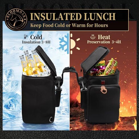 أكياس سرج تبريد كبيرة معزولة مانعة للتسرب من بلوموك للخيول مع حامل زجاجة مياه، 2 * 640 بوصة مكعبة ذات سعة كبيرة، حقائب سرج لركوب الخيل، أكياس قرن سرج للسرج الغربي والإنجليزي in Kuwait