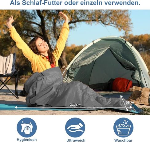 Sleeping Bag Liner, Updated Adult Sleep Sack & Travel Sheets with Foot Zipper, Lightweight and Portable Camping Sleeping Bag Liners - Ideal for Backpacking, Hostels and Camping in Saudi Arabia