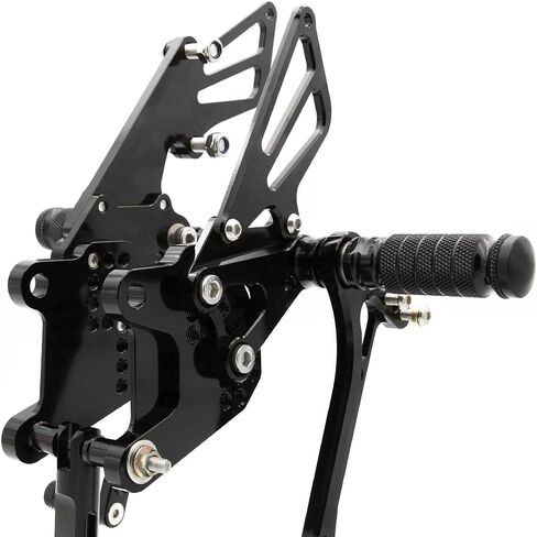 CNC ZX10R 06-10 Motorcycle Adjustable Rearsets Foot Pegs Rear Set Footpeg Brake Shift Pedal Compatible with Ninja ZX10R ZX 10R ZX-10 2006-2010 Black in Saudi Arabia